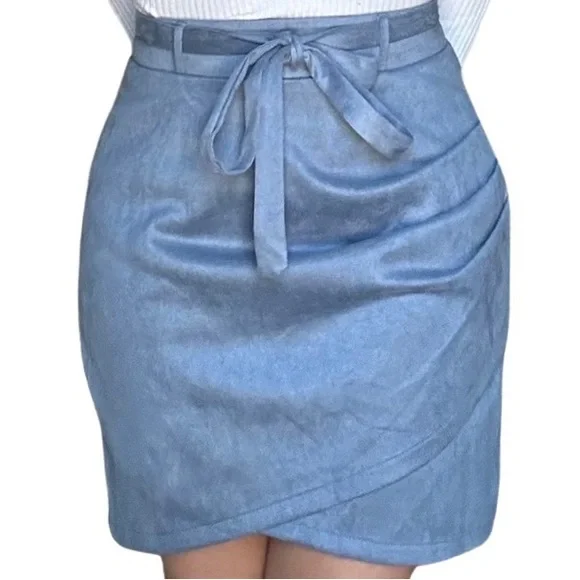 Blue Velvet Skirt - Picture 1 of 3